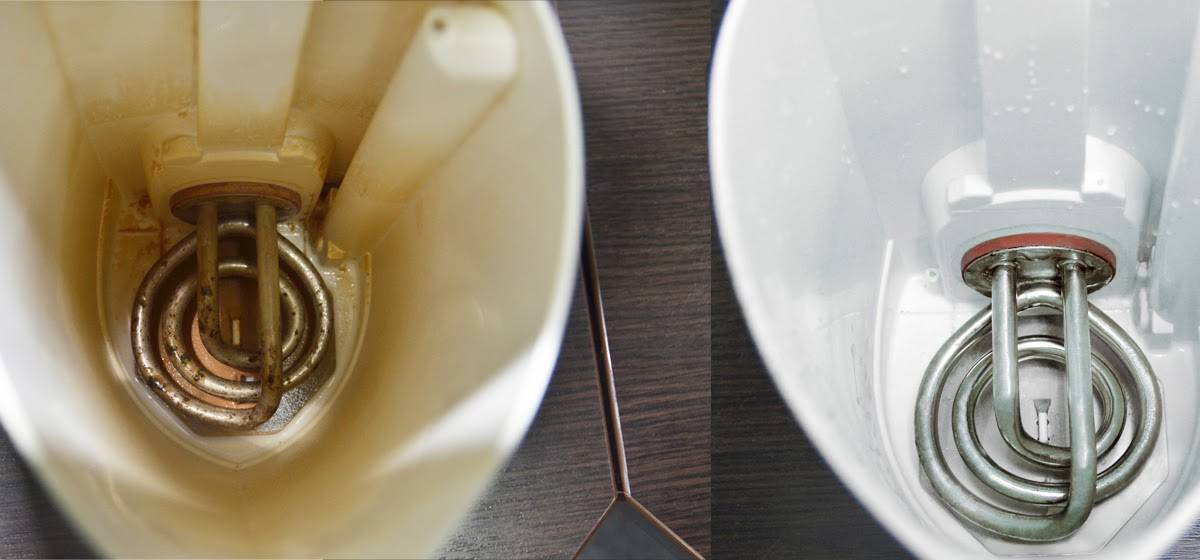 Werfen Sie die Tablette in den Wasserkocher. Der Kalkablagerungen lösen sich in ganzen Stücken.