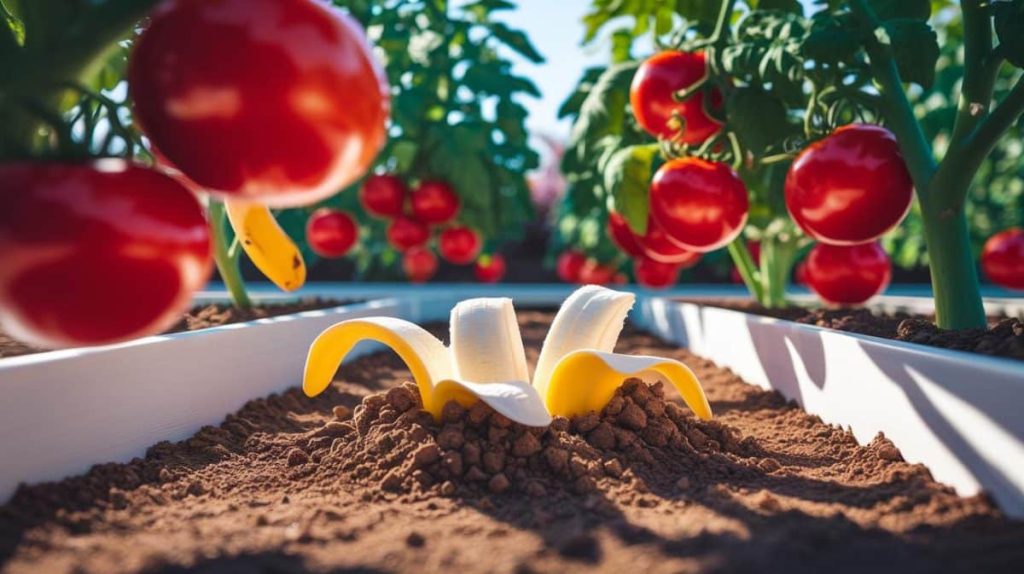 Bananenschalen, die am Fuß von Tomatenpflanzen vergraben werden: „Die Leute lachen darüber, aber dieser geniale Trick erhöht den Ertrag und reduziert den Bedarf an chemischen Düngemitteln.“